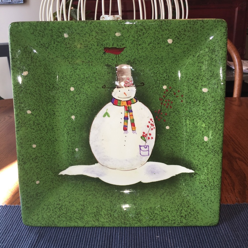 Holiday Snowman plate